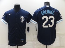 MLB Kansas City Royals #23 Zack Greinke 2022 Navy City Connect Jersey