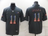 Men's Philadelphia Eagles #11 A. J. Brown Grey Salute To Service USA Flag Limited Jersey