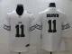 Men's Philadelphia Eagles #11 A. J. Brown White Team Logo Cool Edition Limited Jersey