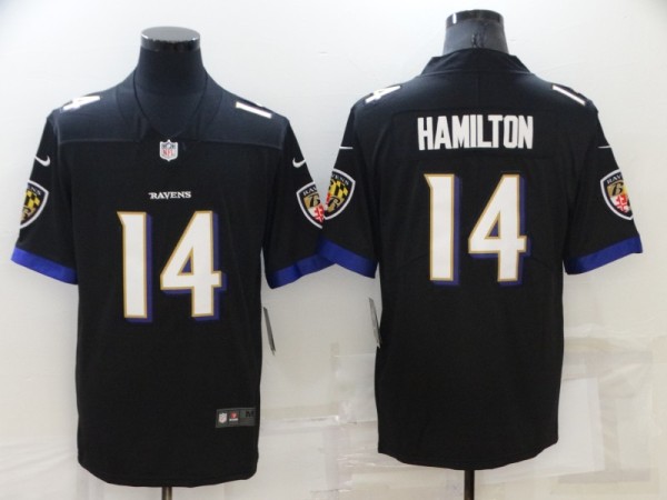 Men's Baltimore Ravens #14 Kyle Hamilton Black Vapor Untouchable Limited Jersey