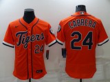 MLB Detroit Tigers #24 Cabrera Orange Flex Base Elite Jersey