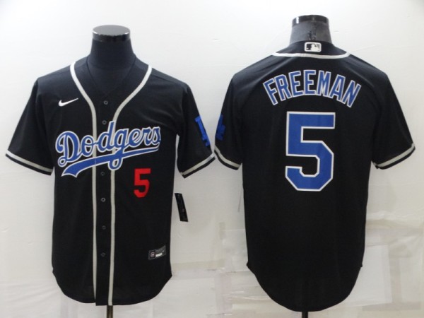 MLB Los Angeles Dodgers #5 Freddie Freeman Black Game Jersey