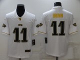 Men's Philadelphia Eagles #11 A. J. Brown 100th Season Golden Edition Limited Jersey