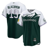 MLB Colorado Rockies #19 Charlie Blackmon Green 2022 City Connect Jersey
