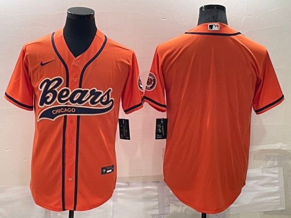 Men's Chicago Bears Blank Orange Baseball Nike Jersey