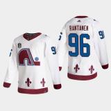 Men's Colorado Avalanche #96 Mikko Rantanen White 2022 Stanley Cup Final Patch Reverse Retro Jersey