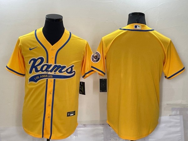 Men's Los Angeles Rams Blank Yellow Baseball Nike Jersey