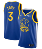 NBA Golden State Warriors #3 Jordan Poole 2022 Royal 75th Anniversary Jersey