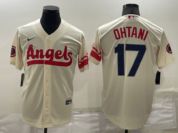 MLB Los Angeles Angels #17 Shohei Ohtani Cream 2022 City Connect Jersey