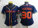 Women MLB Houston Astros #30 Kyle Tucker 2022 Navy City Connect Jersey
