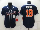 MLB San Diego Padres #19 Gwynn Blue Throwback Jersey