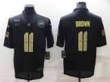 Men's Philadelphia Eagles #11 A. J. Brown Black Camo Salute To Service Limited Jersey