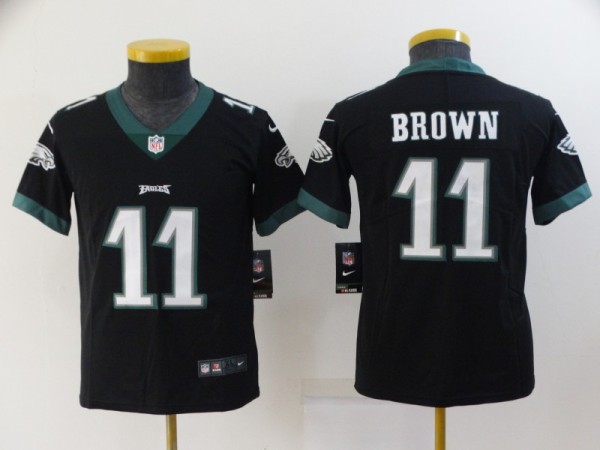 Youth Philadelphia Eagles #11 Brown Black Vapor Untouchable Limited Jersey