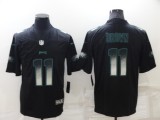 Men's Philadelphia Eagles #11 A. J. Brown Black Smoke Fashion Limited Jersey