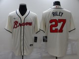 MLB Atlanta Braves #27 Riley Cream Game Nike Jersey