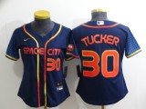 Women MLB Houston Astros #30 Kyle Tucker 2022 Navy City Connect Jersey