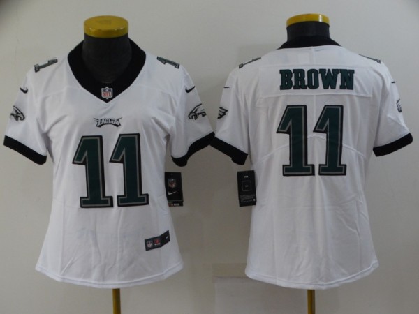 Women Philadelphia Eagles #11 Brown White Vapor Untouchable Limited Jersey