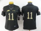 Women Philadelphia Eagles #11 A. J. Brown Black Camo Salute To Service Limited Jersey