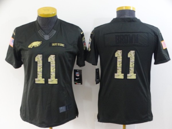 Women Philadelphia Eagles #11 A. J. Brown Black Camo Salute To Service Limited Jersey