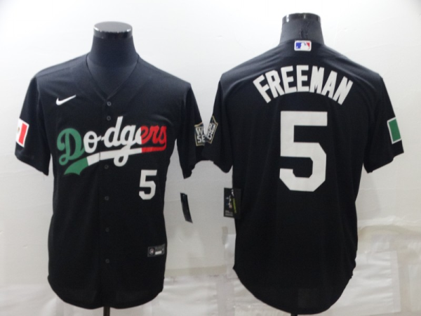 MLB Los Angeles Dodgers #5 Freddie Freeman Black Game Jersey