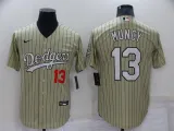 MLB Los Angeles Dodgers #13 Muncy Cream Jersey