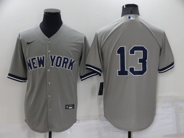 MLB New York Yankees 13 Alex Rodriguez Grey Game Nike Jersey