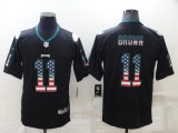 Men's Philadelphia Eagles #11 A. J. Brown Black USA Flag Color Rush Limited Jersey