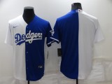 MLB Los Angeles Dodgers Blank White/Blue Split Game Jersey