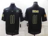 Men's Philadelphia Eagles #11 A. J. Brown Black Salute To Service Limited Jersey