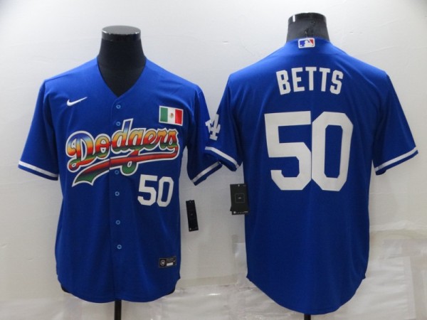 MLB Los Angeles Dodgers #50 Mookie Betts Blue Game Jersey