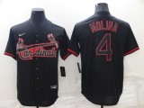 MLB Cardinals #4 Yadier Molina Black Game Nike Jersey