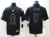 Men's Philadelphia Eagles #11 A. J. Brown Lights Out Black Color Rush Limited Jersey