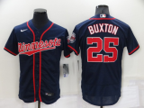 MLB Minnesota Twins #25 Buxton Navy Flex Elite Jersey