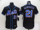 MLB New York Mets #21 Scherzer Black Elite Jersey