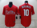 MLB Philadelphia Phillies #10 Realmuto Red Game Jersey