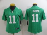 Women Philadelphia Eagles #11 Brown Green Vapor Untouchable Limited Jersey