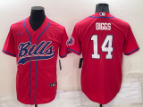 Men's Buffalo Bills #14 Stefon Diggs Red Baseball Nike Jersey