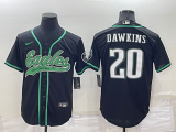 Men's Philadelphia Eagles #20 Brian Dawkins Black Baseball Nike Jersey