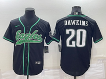 Men's Philadelphia Eagles #20 Brian Dawkins Black Baseball Nike Jersey