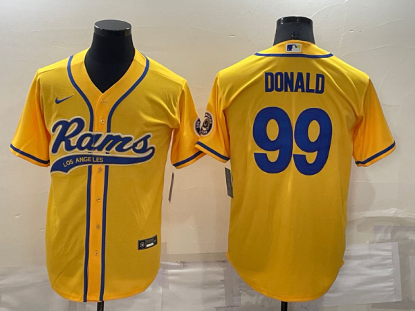 Men's Los Angeles Rams #99 Aaron Donald Yellow Baseball Nike Jersey