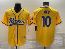 Men's Los Angeles Rams #10 Cooper Kupp Yellow Baseball Nike Jersey