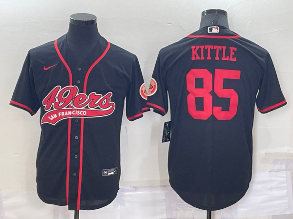 Men's San Francisco 49ers #85 George Kittle Black Baseball Nike Jersey