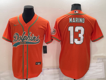 Men's Miami Dolphins #13 Dan Marino Orange Baseball Nike Jersey