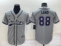 Men's Dallas Cowboys #88 CeeDee Lamb Grey Baseball Nike Jersey