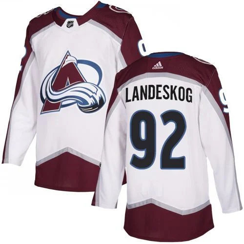 Men's Colorado Avalanche #92 Gabriel Landeskog  NHL White Adidas Jersey