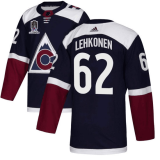 Men's Colorado Avalanche #62 Artturi Lehkonen 2022 Navy Stanley Cup Champions Patch Jersey