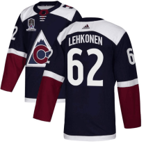 Men's Colorado Avalanche #62 Artturi Lehkonen 2022 Navy Stanley Cup Champions Patch Jersey