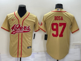 Men's San Francisco 49ers #97 Nick Bosa Gold Baseball Nike Jersey