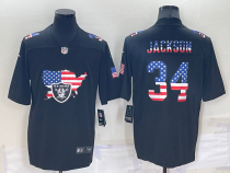 Men's Las Vegas Raiders #34 Bo Jackson Black USA Flag Limited Jersey