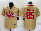 MLB San Francisco 49ers #85 George Kittle Gold Baseball Nike Jersey